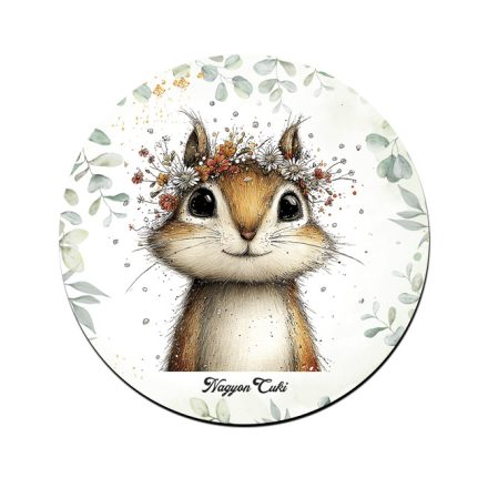 Az erdő kis akrobatája, a mókus mintás pohár alátét