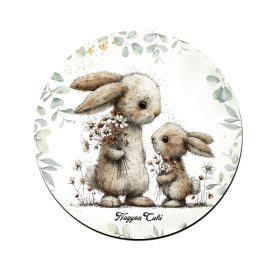 Anya és a kicsi nyuszikája mintás pohár alátét