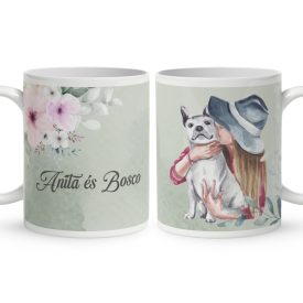 Kérd a neveddel - Én és a fehér kutyám mintás bögre