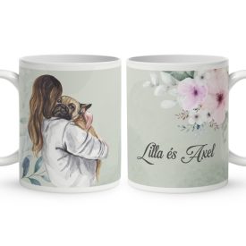 Kérd a neveddel - Én és a fehér kutyám mintás egyedi bögre