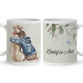 Kérd a neveddel - Ő a legjobb barátom mintás egyedi bögre