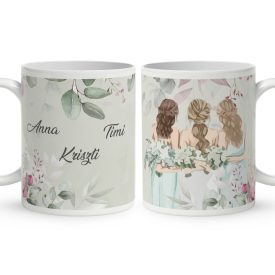   Kérd a neveddel - Én és a koszorúslányok - Esküvő mintás bögre