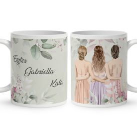 Kérd a neveddel - Én és a koszorúslányok - Esküvő mintás egyedi bögre