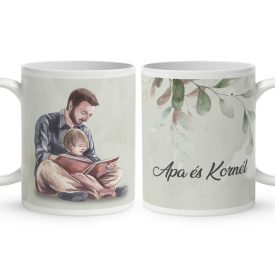 Kérd a neveddel - Apa és Fia pillanat mintás bögre