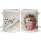 Kérd a neveddel - Cuki süni mintás egyedi bögre