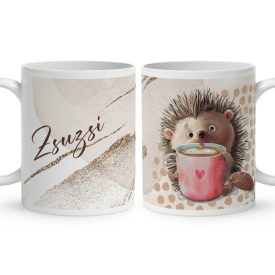 Kérd a neveddel - Cuki süni mintás egyedi bögre