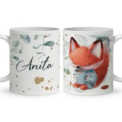 Kérd a neveddel - Kávés róka mintás bögre