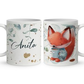 Kérd a neveddel - Kávés róka mintás bögre