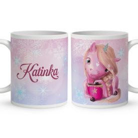 Kérd a neveddel - Unikornis és kávé mintás bögre