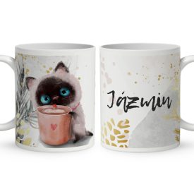 Kérd a neveddel - Unikornis és kávé mintás egyedi bögre