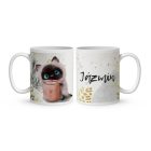 Kérd a neveddel - Unikornis és kávé mintás egyedi bögre