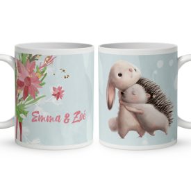 Kérd a neveddel - Nyuszi és süni mintás bögre