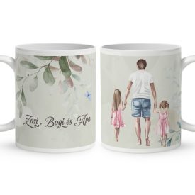 Kérd a neveddel - Apa és Fia pillanat mintás egyedi bögre