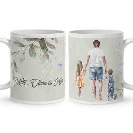 Kérd a neveddel - Apa és és a gyerekek mintás bögre