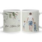 Kérd a neveddel - Apa és és a gyerekek mintás egyedi bögre