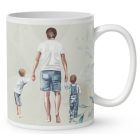 Kérd a neveddel - Apa és és a gyerekek mintás egyedi bögre