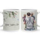 Kérd a neveddel - Apa és és a két fiú  mintás bögre