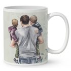 Kérd a neveddel - Apa és és a két fiú  mintás bögre