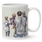 Kérd a neveddel - Apa és és a két fiú  mintás egyedi bögre