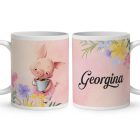 Kérd a neveddel - Cuki kávézós kis malac mintás bögre