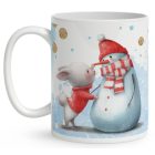 Kérd a neveddel - Nyuszi és hóember mintás bögre