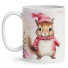 Kérd a neveddel - Pink Mikulás mókus mintás bögre