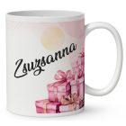 Kérd a neveddel - Pink Mikulás mókus mintás egyedi bögre