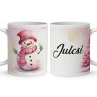 Kérd a neveddel - Cuki pink mosómaci mintás egyedi bögre