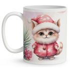 Kérd a neveddel - Cuki pink macika mintás egyedi bögre