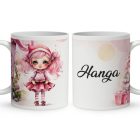 Kérd a neveddel - Pink cuki krampusz lány mintás bögre