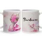 Kérd a neveddel - Tündéri rózsaszín sárkány mintás bögre