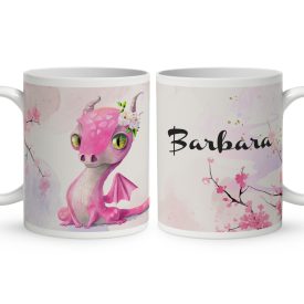   Kérd a neveddel - Tündéri rózsaszín sárkány mintás bögre