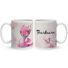 Kérd a neveddel - Tündéri rózsaszín sárkány mintás bögre