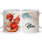 Kérd a neveddel - Tündéri rózsaszín sárkány mintás egyedi bögre