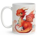 Kérd a neveddel - Tündéri rózsaszín sárkány mintás egyedi bögre