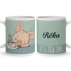 Kérd a neveddel - Tea idő - Malacka mintás bögre