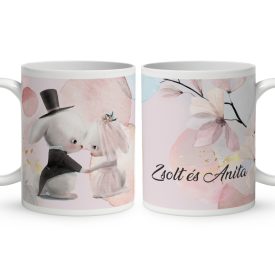 Kérd a neveddel - Tündéri lila elefánt mintás egyedi bögre