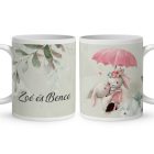 Kérd a neveddel Nyuszis - Repülj velem! mintás bögre