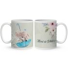 Kérd a neveddel Nyuszis - Repülj velem! mintás egyedi bögre