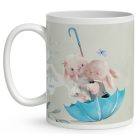 Kérd a neveddel Nyuszis - Repülj velem! mintás egyedi bögre