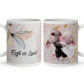 Kérd a neveddel - A legcukibb Egér Pár mintás bögre