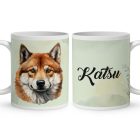 Névvel kérhető - Vörös Akita portré mintás bögre
