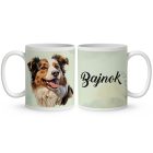 Névvel kérhető - Ausztráliai juhászkutya portré mintás egyedi bögre