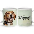 Névvel kérhető - Beagle portré mintás bögre