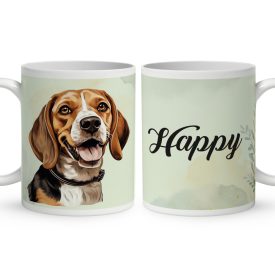 Névvel kérhető - Beagle portré mintás bögre