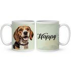 Névvel kérhető - Beagle portré mintás bögre
