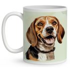 Névvel kérhető - Beagle portré mintás bögre