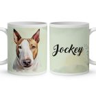 Névvel kérhető - Barna Bullterrier portré mintás bögre