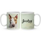 Névvel kérhető - Barna Bullterrier portré mintás bögre