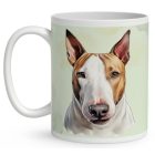 Névvel kérhető - Barna Bullterrier portré mintás bögre